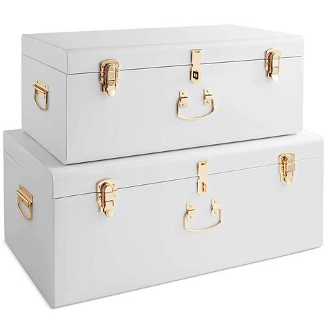 White Metal Storage Box 